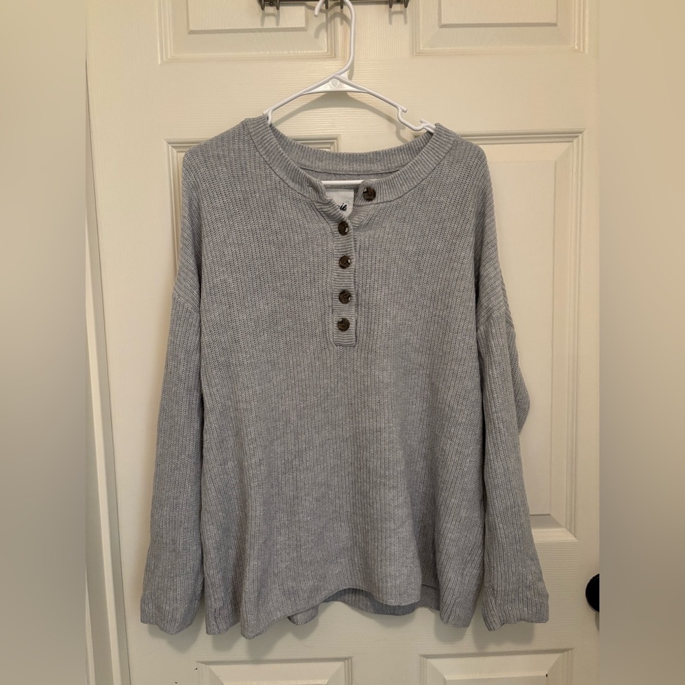 Aerie Baby Blue Button-Up Sweater
